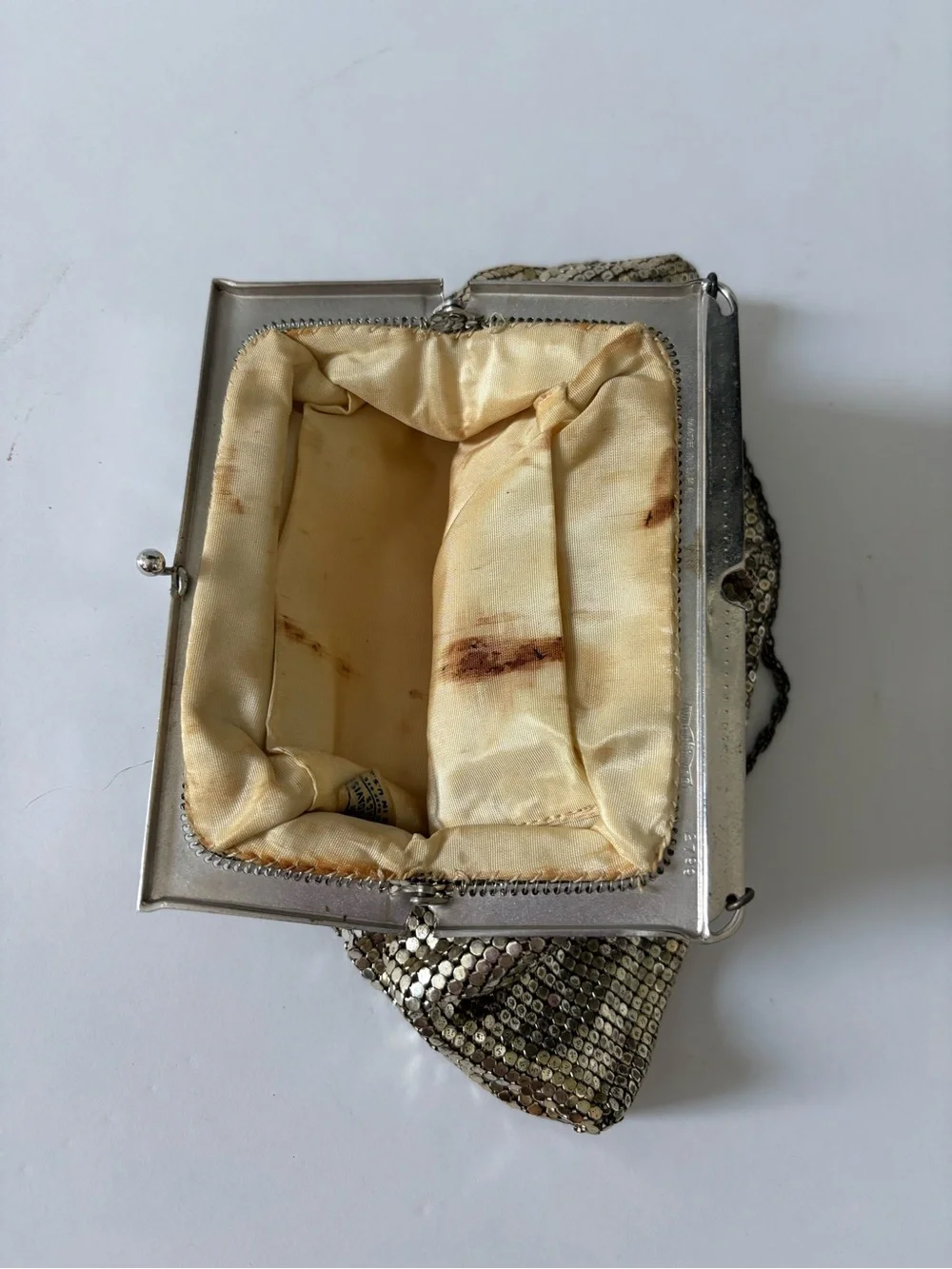 Antique Whiting & Davis Mesh Evening Bag with Chain Handle